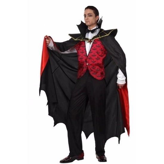 Vampier kostuum met mantel heren