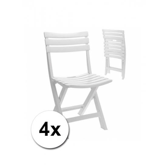 Verjaardag bijzet stoelen wit 4x