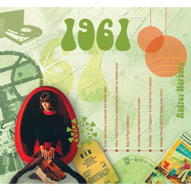 Verjaardag CD-kaart met jaartal 1961