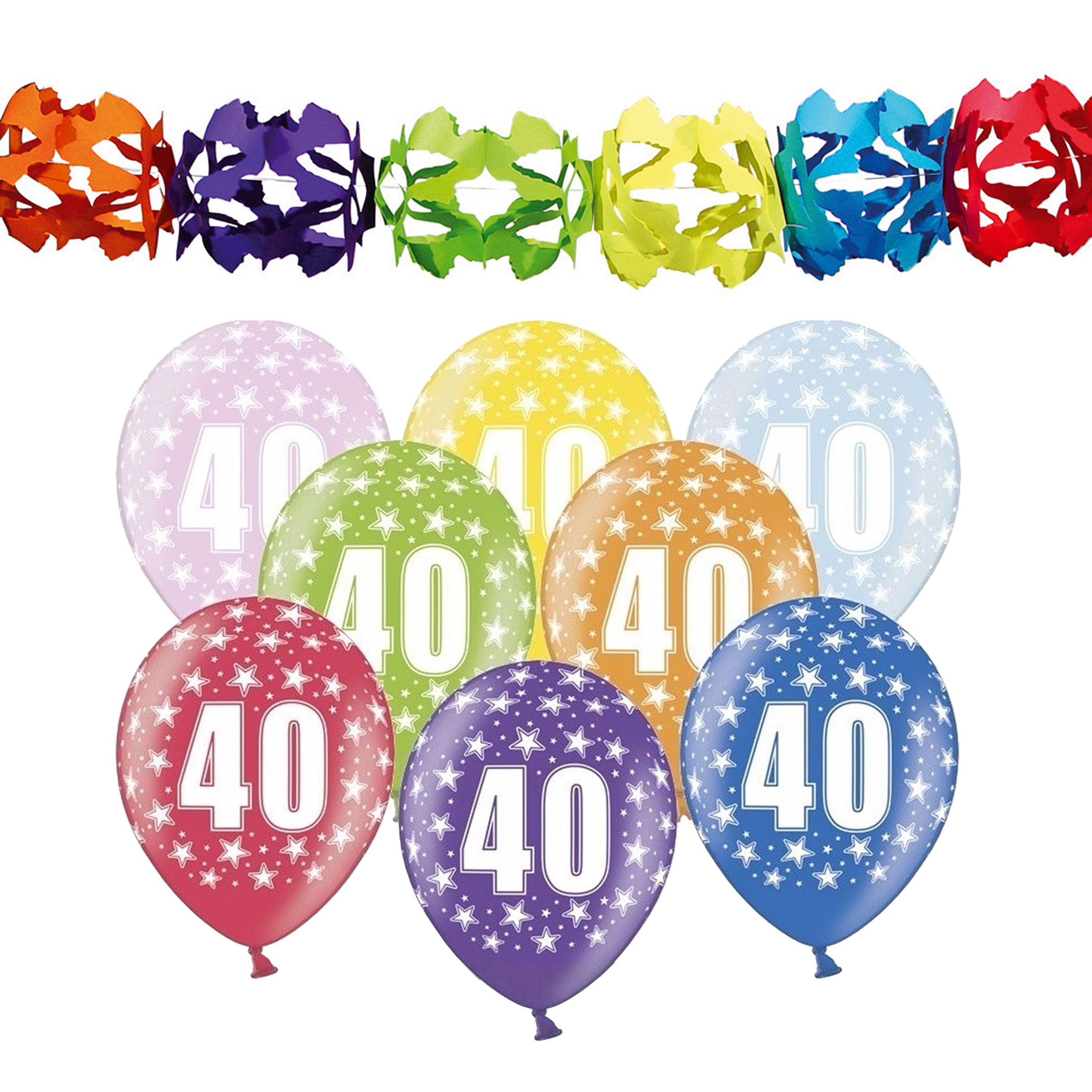 Verjaardag feest 40 jaar versieringen pakket feestslingers en ballonnen