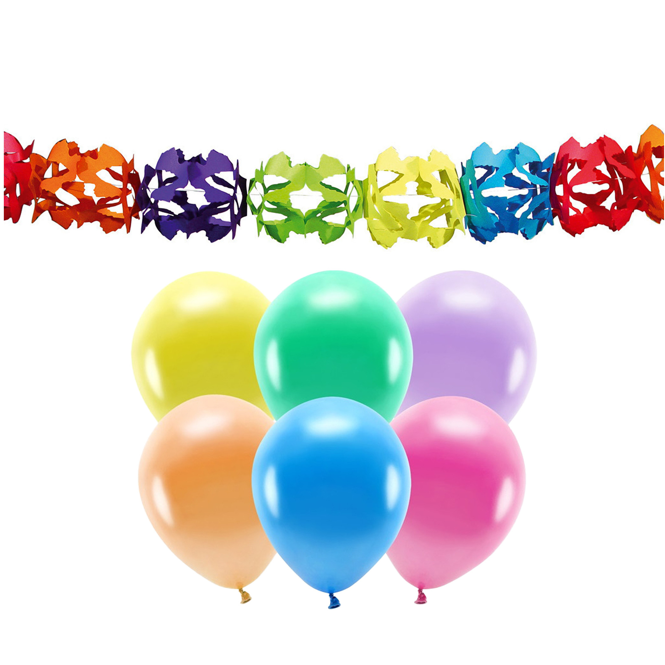 Verjaardag versiering set 2x slingers en 100x ballonnen
