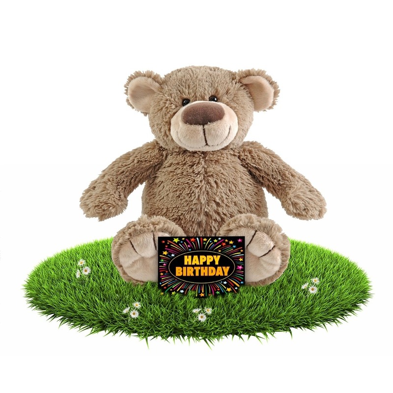 Verjaardagcadeau beren knuffel 40 cm + gratis verjaardagskaart
