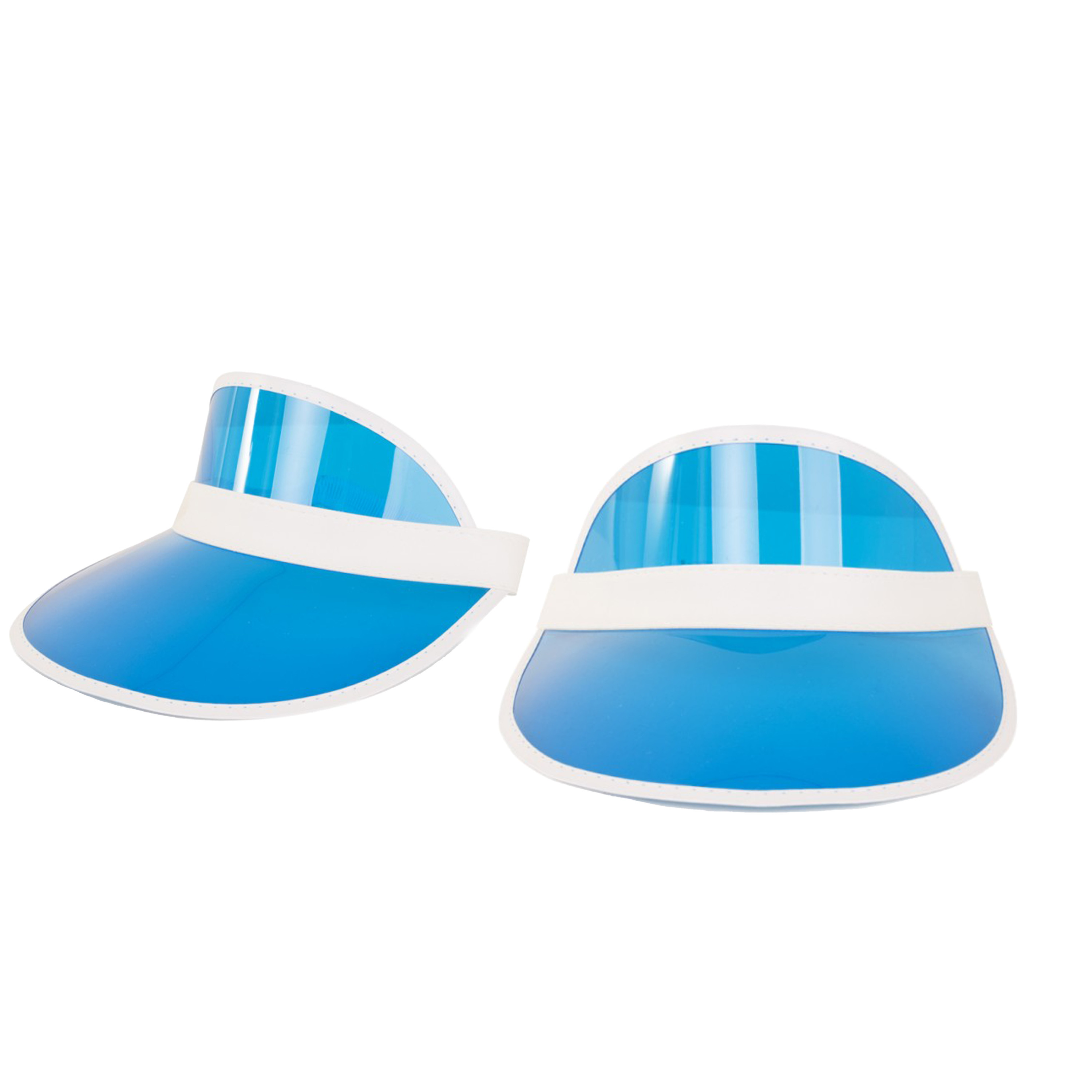 Verkleed zonneklep-sunvisor 2x voor volwassenen blauw-wit Carnaval hoed