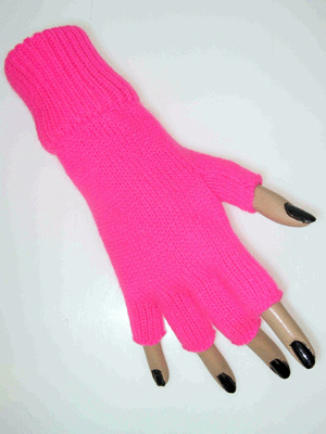 Roze handschoenen zonder vingers
