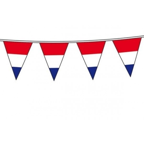 Vlaggetjes vlag kleuren rood-wit-blauw Holland plastic 10 meter