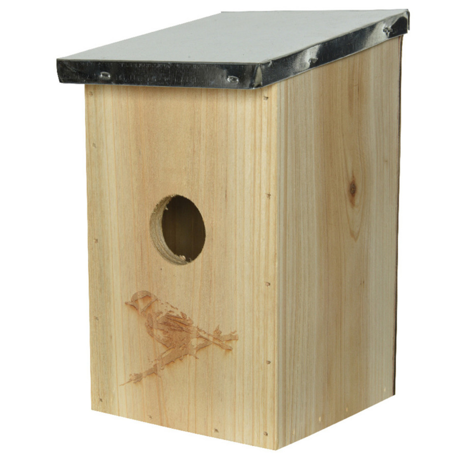 Vogelhuisje-nestkastje van stevig vurenhout 12 x 14 x 21 cm