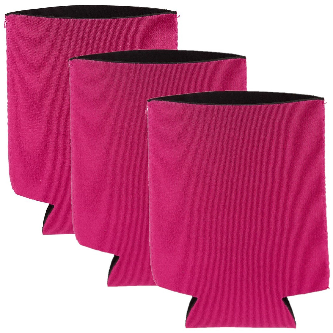 Voordeelset van 12x stuks opvouwbare blikjeskoelers- koel hoesjes fuchsia roze