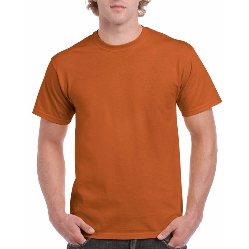 Voordelig donker oranje T-shirt voor volwassenen