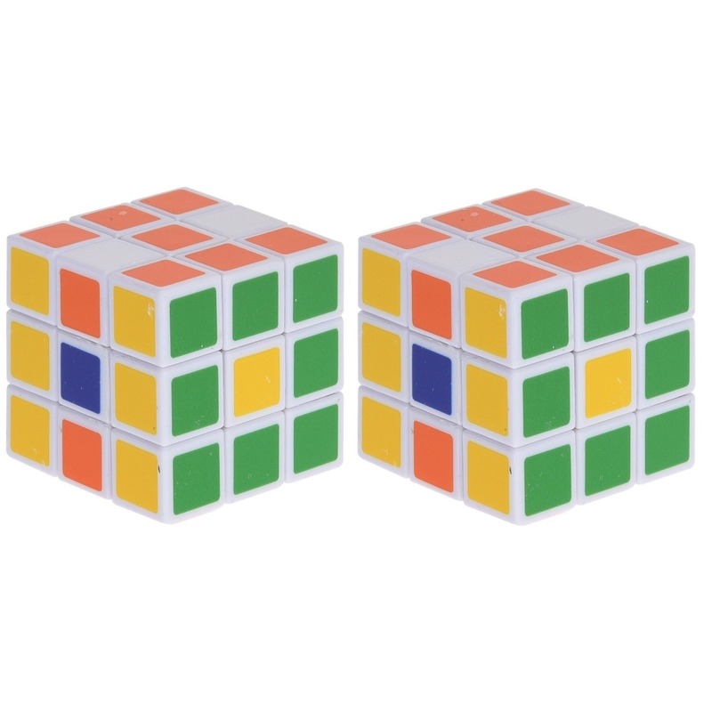 Voordelig kubus spelletje 3,5 cm 2 stuks