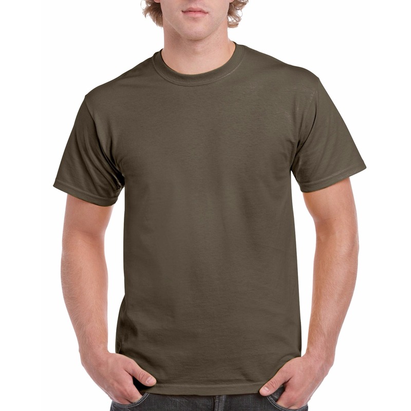 Voordelig olijf groen T-shirt voor volwassenen