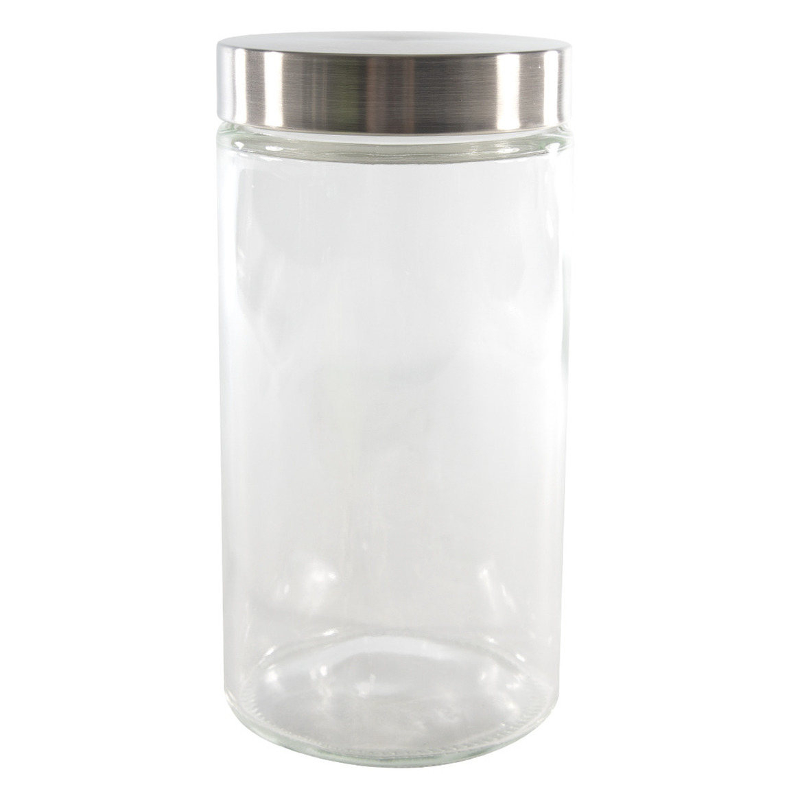 Voorraadpot-bewaarpot 1700 ml glas met RVS deksel