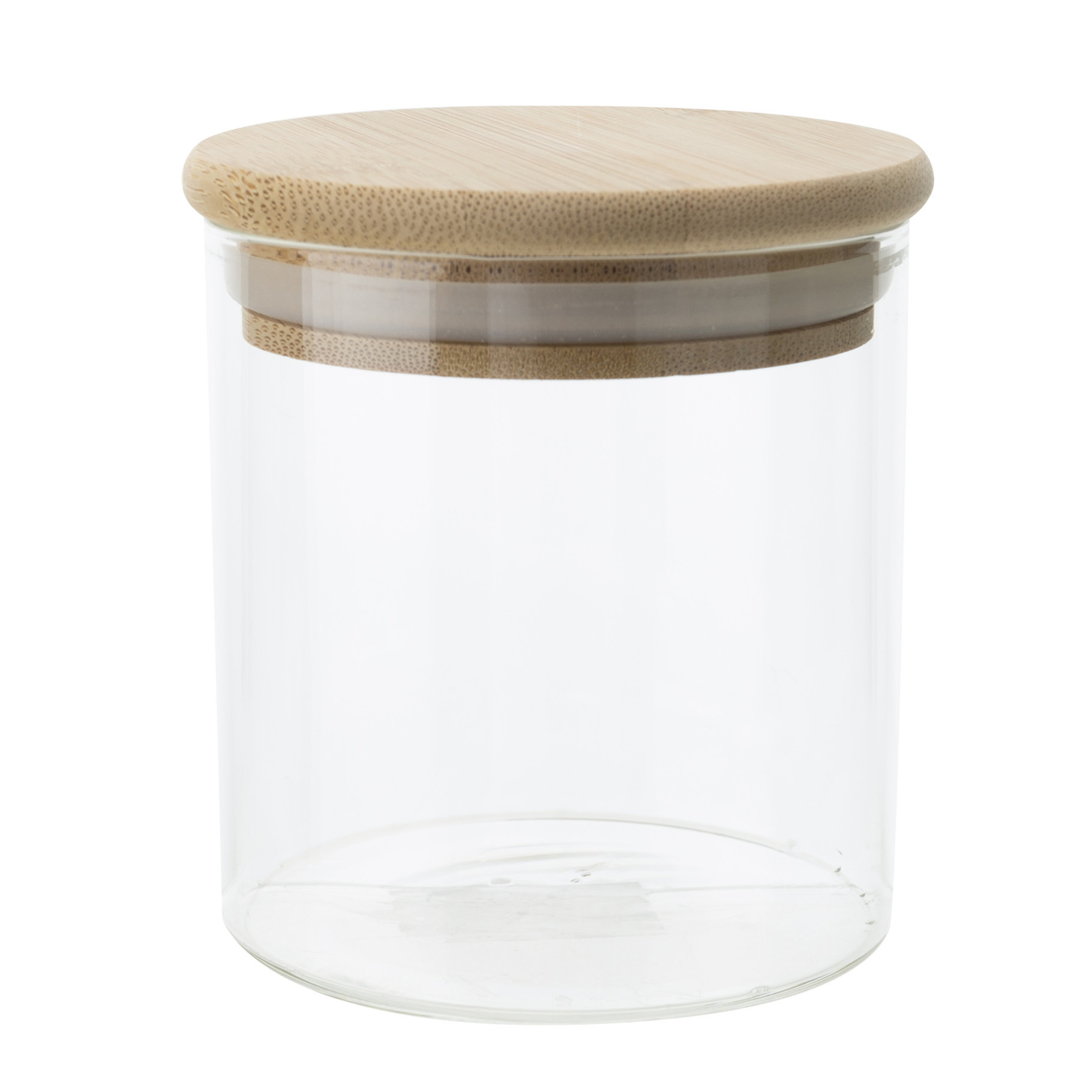 Voorraadpot-bewaarpot 330 ml glas met houten deksel