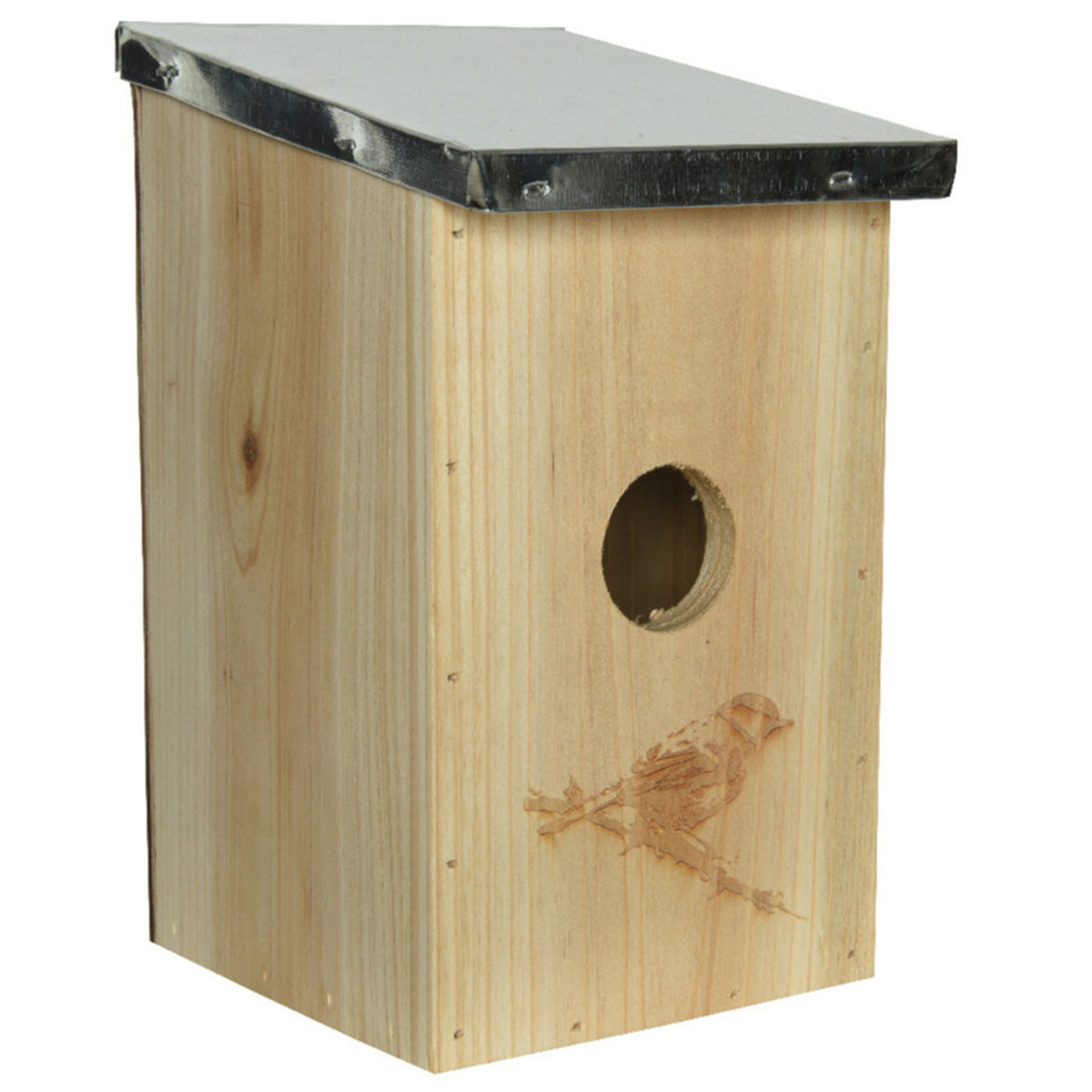 Vurenhouten-houten vogelhuisjes naturel 21 cm