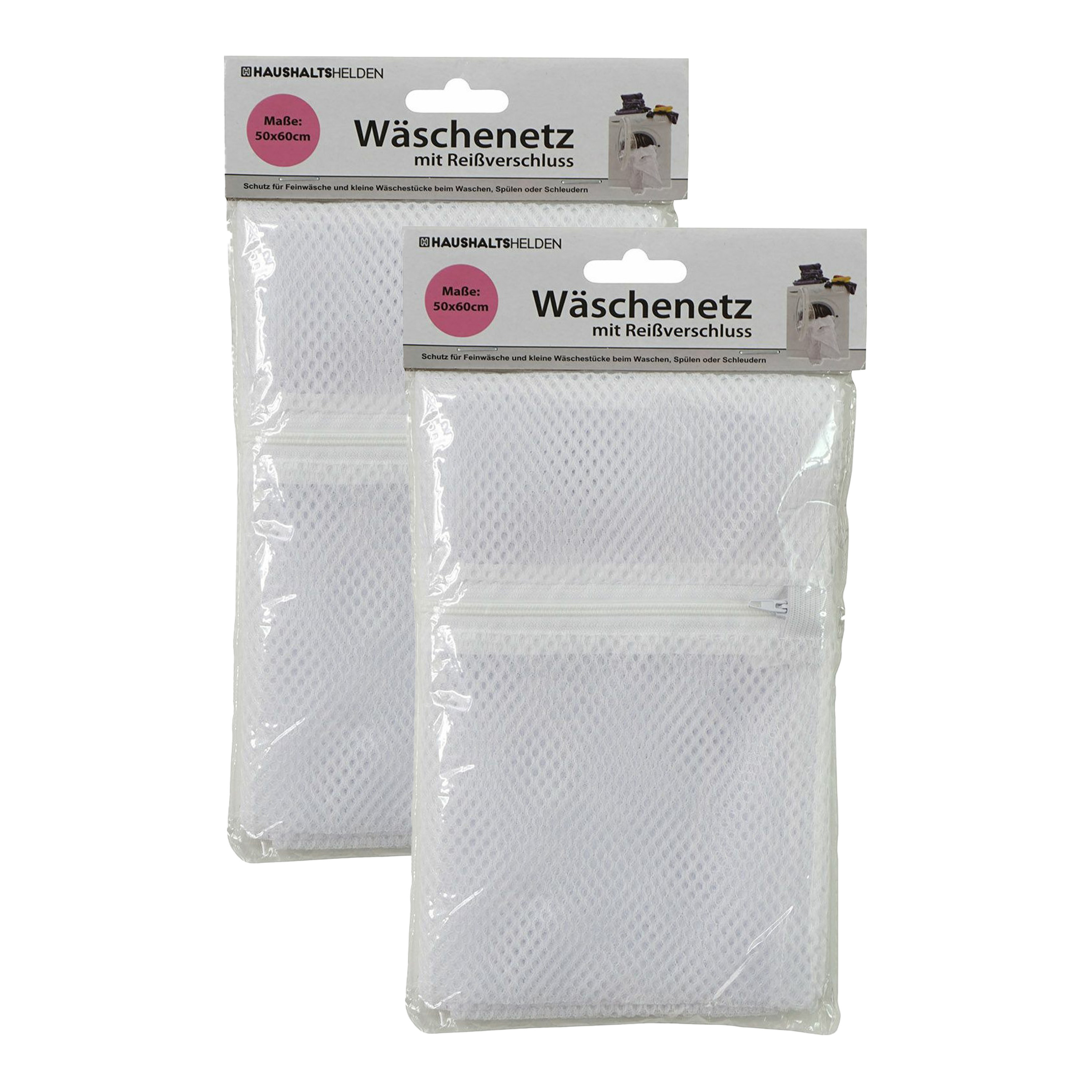 Waszak voor kwetsbare kleding wasgoed/waszak - 2x - wit - large size - 50 x 60 cm