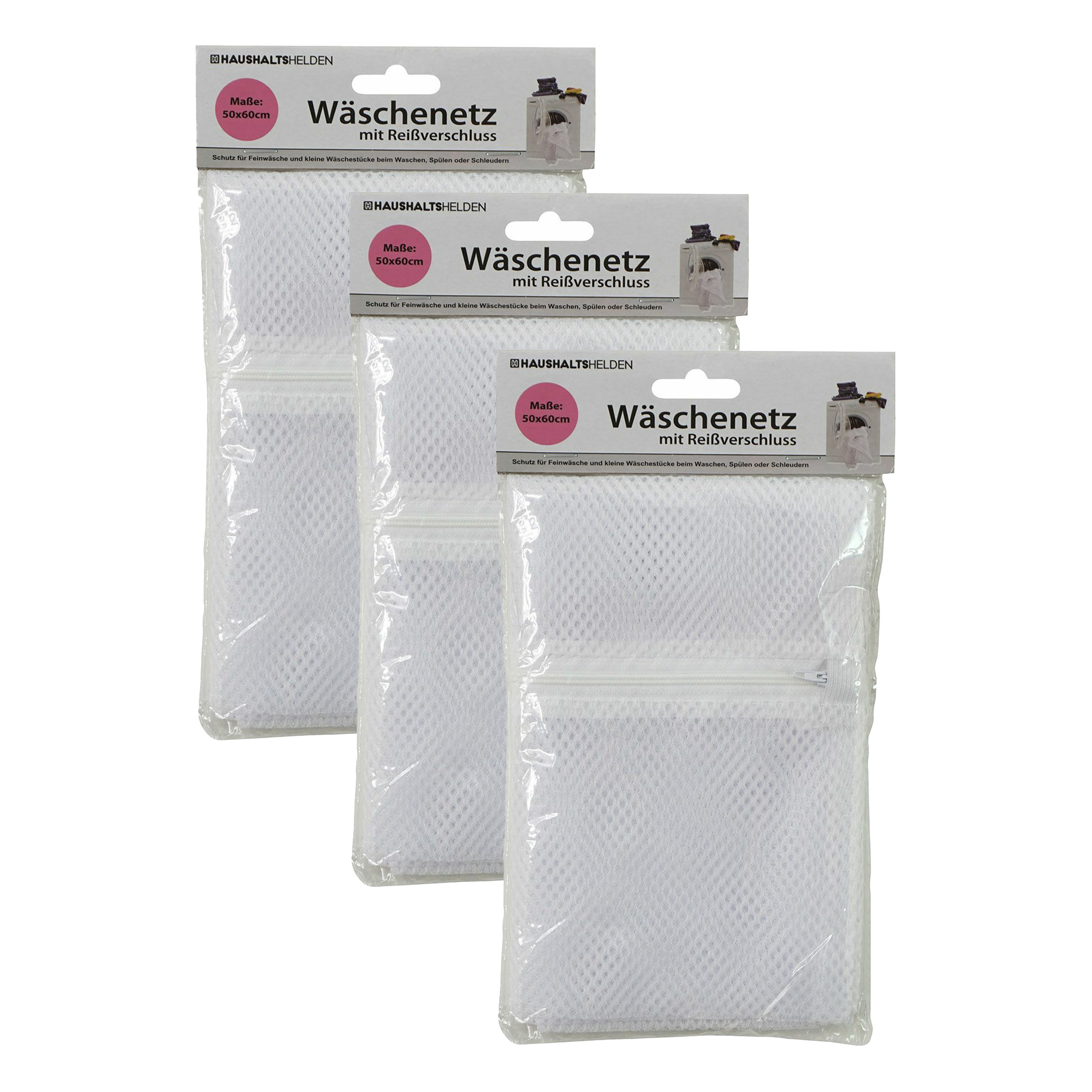 Waszak voor kwetsbare kleding wasgoed/waszak - 3x - wit - large size - 50 x 60 cm