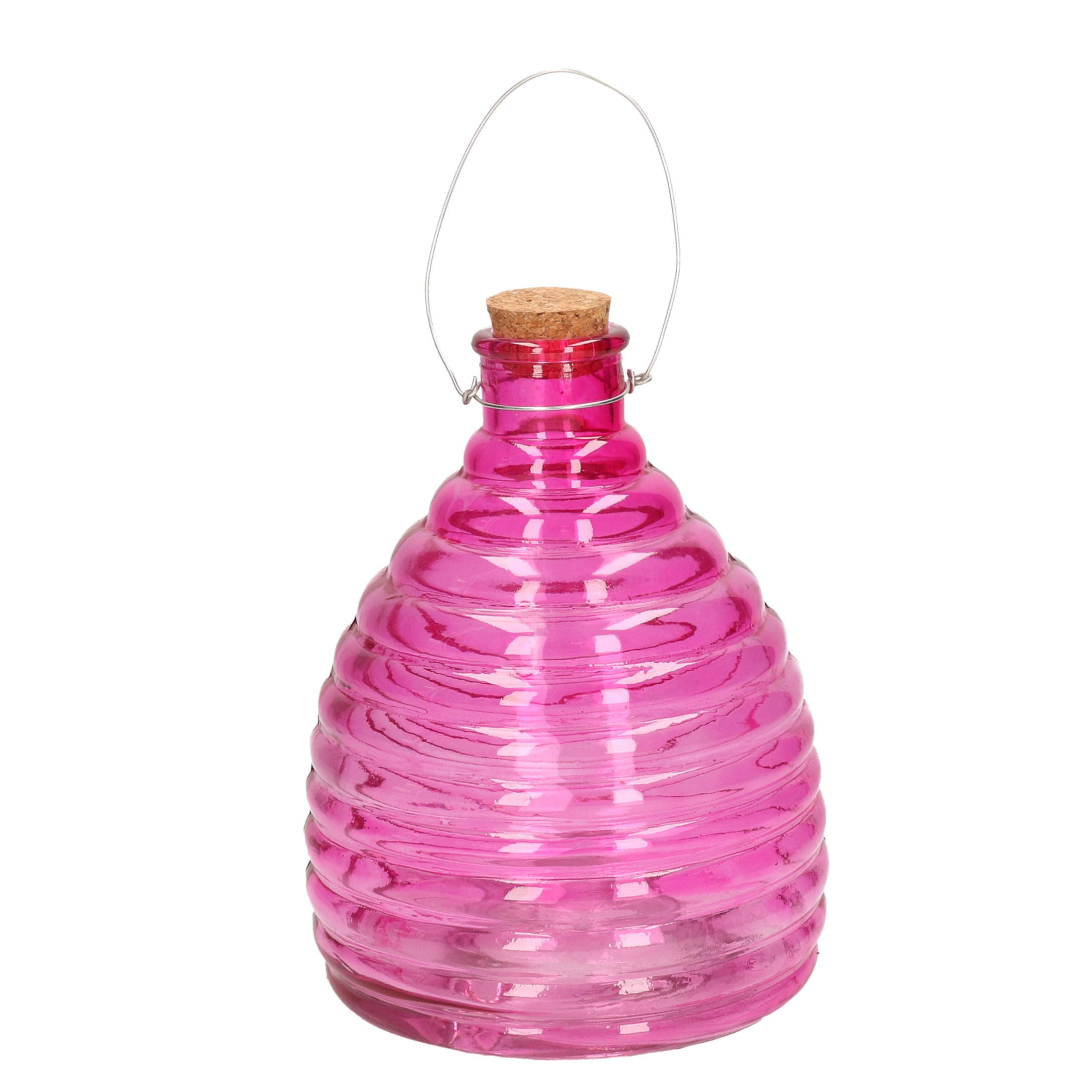Wespenvanger-wespenval roze van glas 21 cm