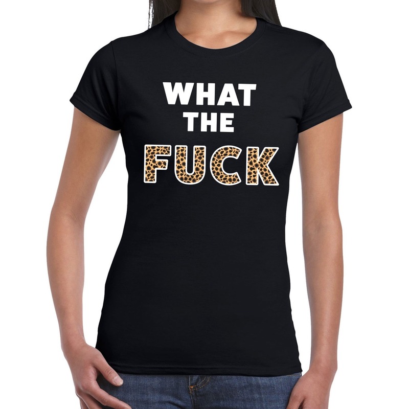 What the Fuck tijger print fun t-shirt zwart voor dames