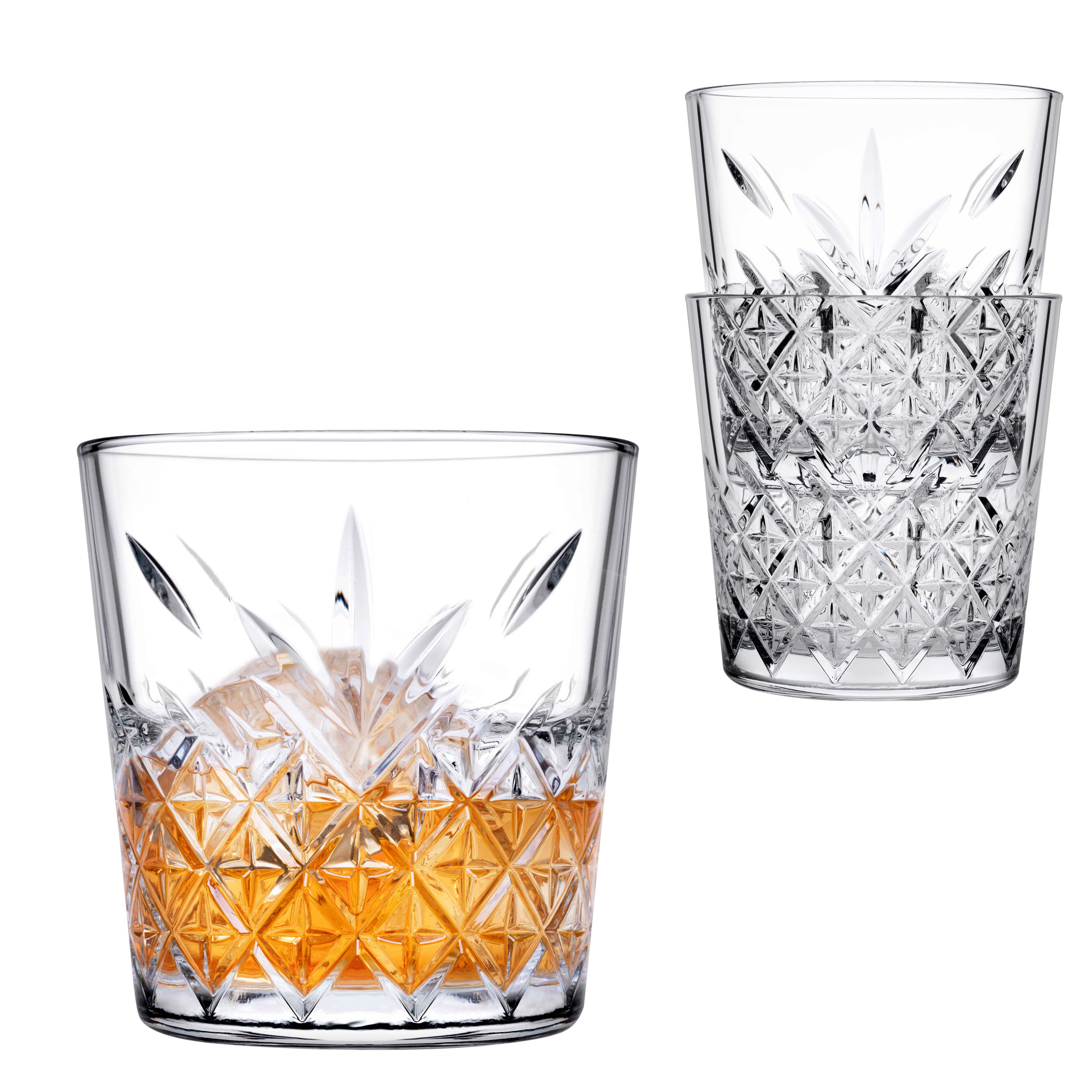 Whisky tumbler glazen 12x Timeless serie transparant 340 ml