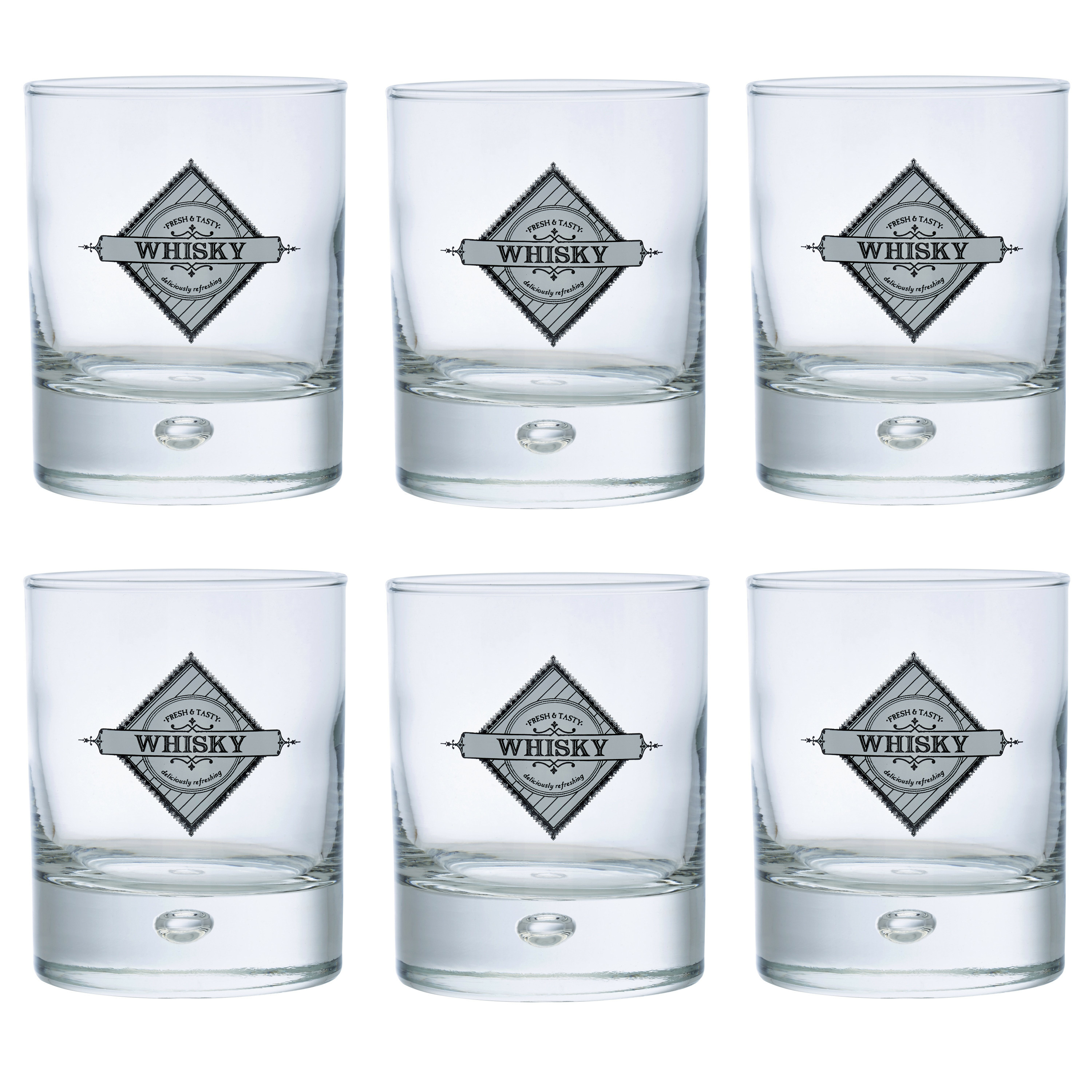 Whisky tumbler glazen 6x Disco serie transparant 290 ml