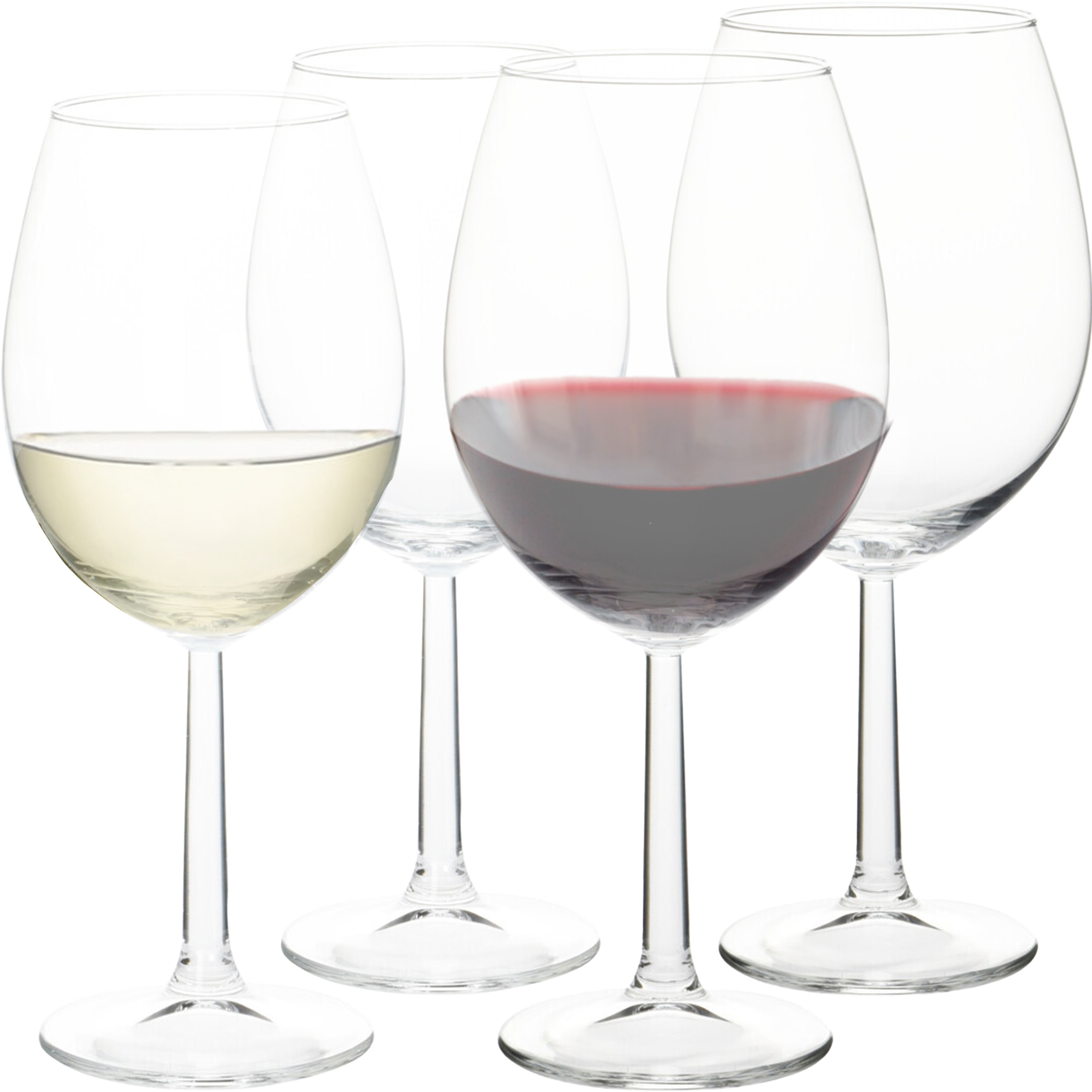 Wijnglazen-drinkglazen transparant set 430-580 ml 12-delig
