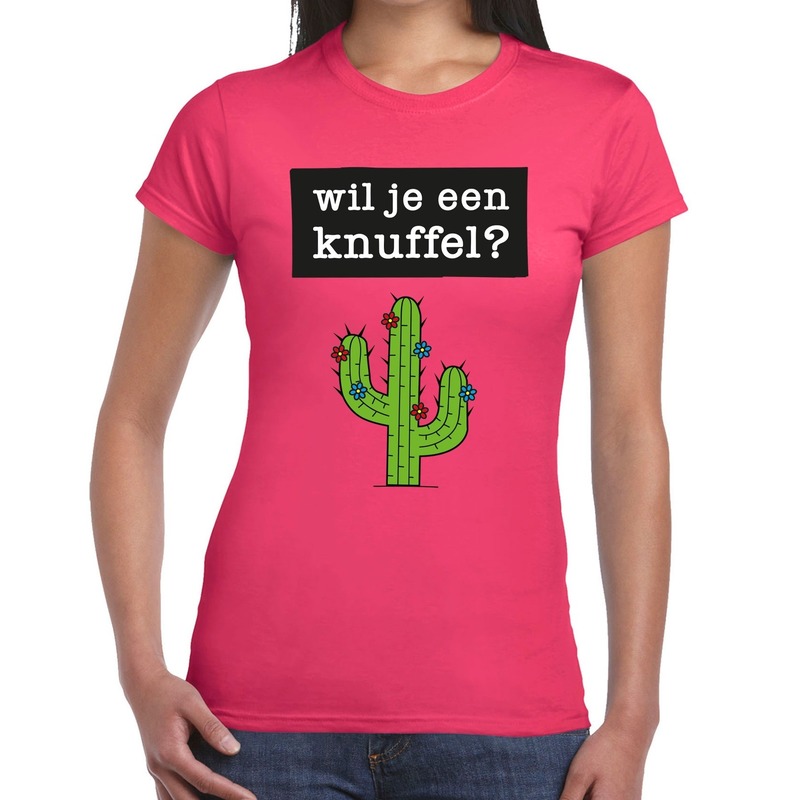 Wil je een Knuffel fun t-shirt roze voor dames