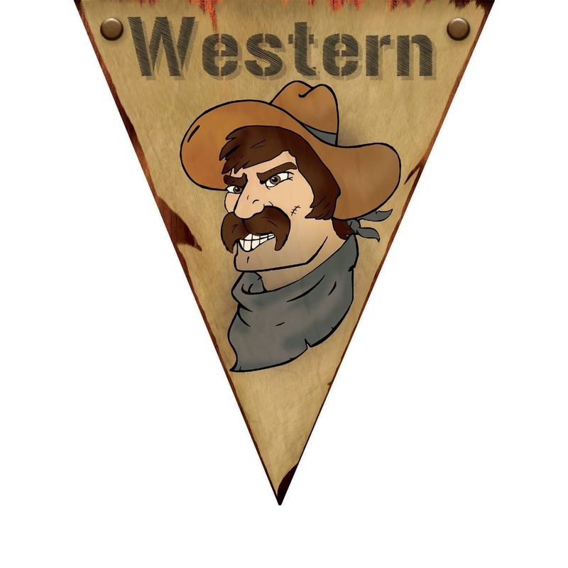 Wilde Westen themafeest vlaggenlijn Western