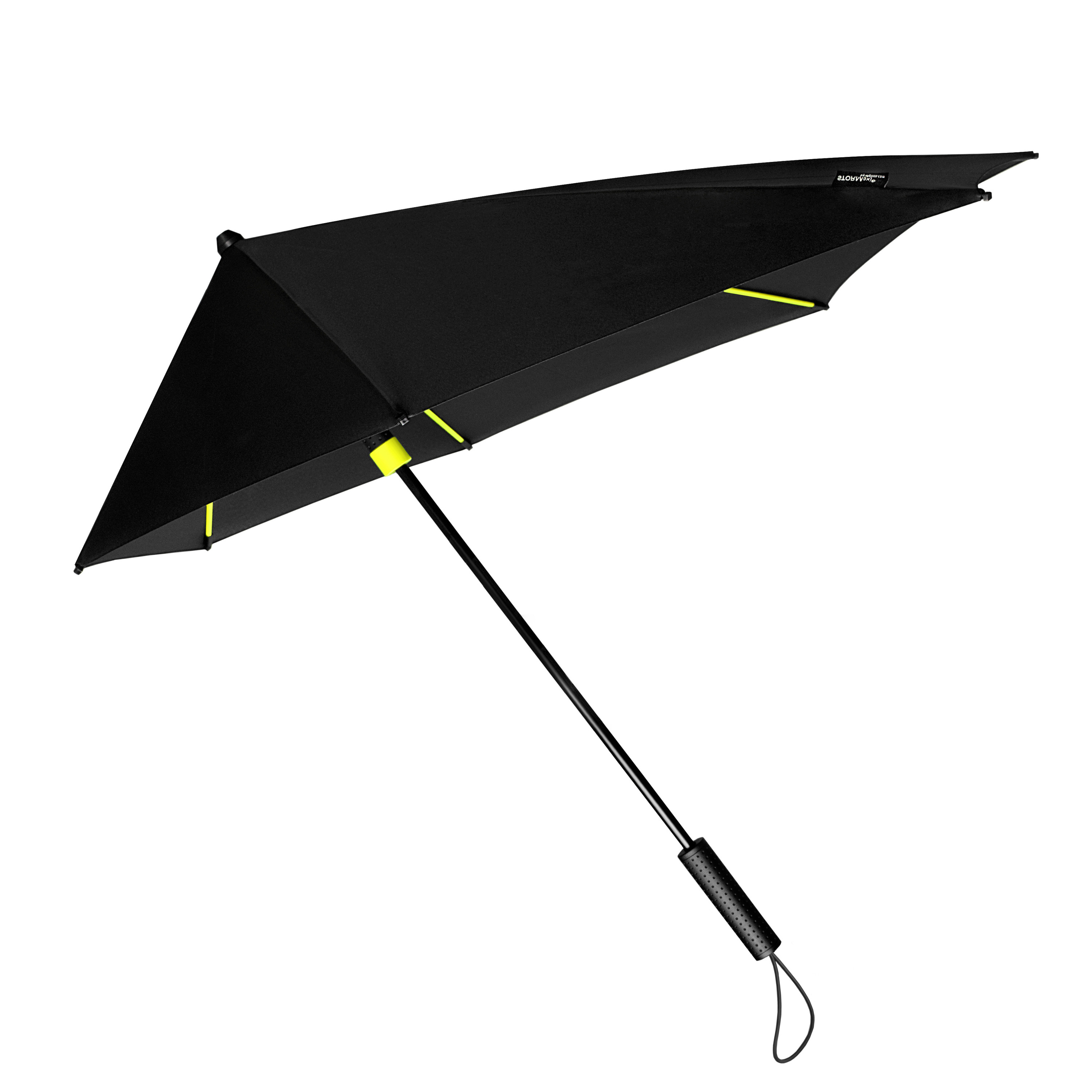 Windproof storm paraplu 100 cm zwart-geel