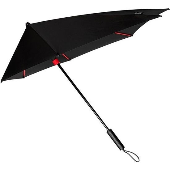 Windproof storm paraplu 100 cm zwart-rood