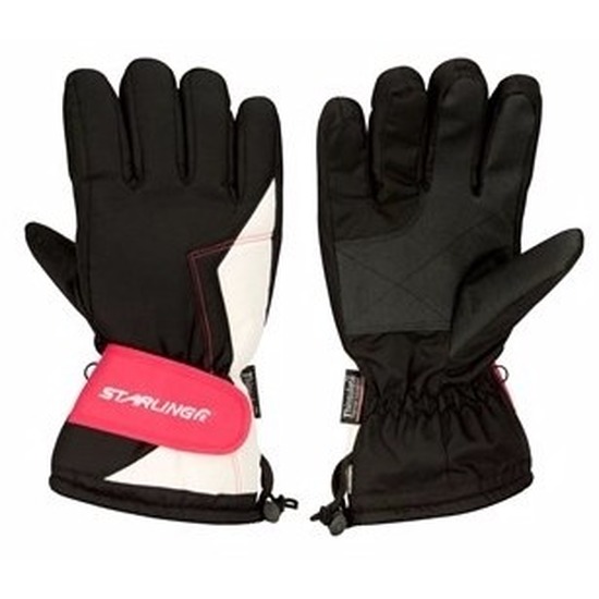 Wintersport handschoenen voor volwassenen zwart-roze