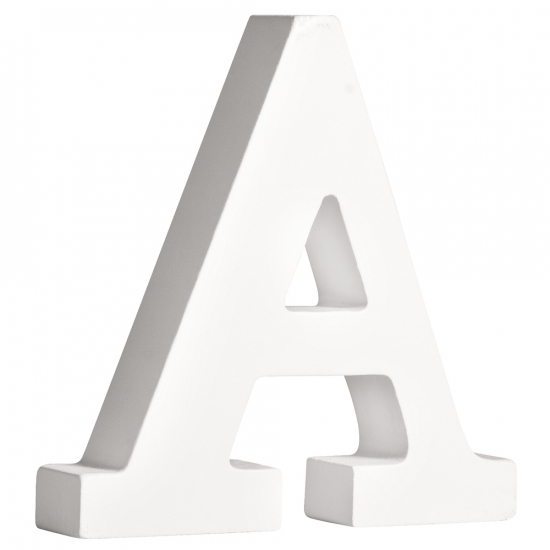 Witte houten letter A 11 cm