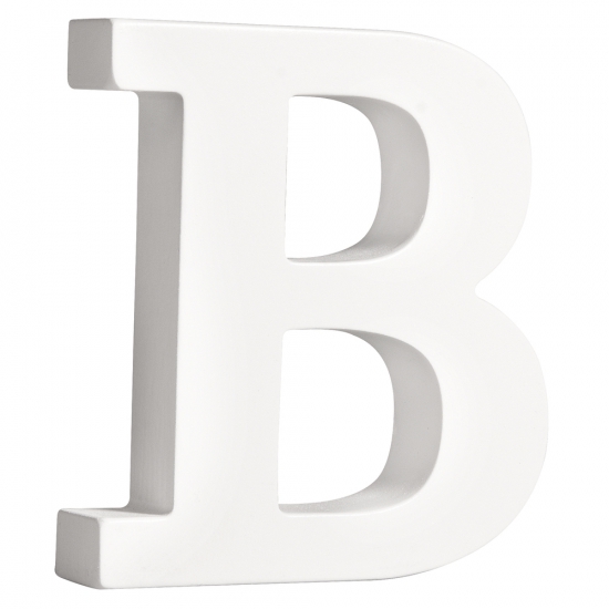 Witte houten letter B 11 cm