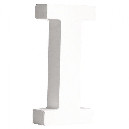 Witte houten letter I 11 cm
