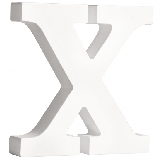 Witte houten letter X 11 cm