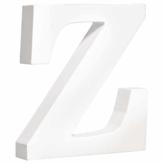 Witte houten letter Z 11 cm