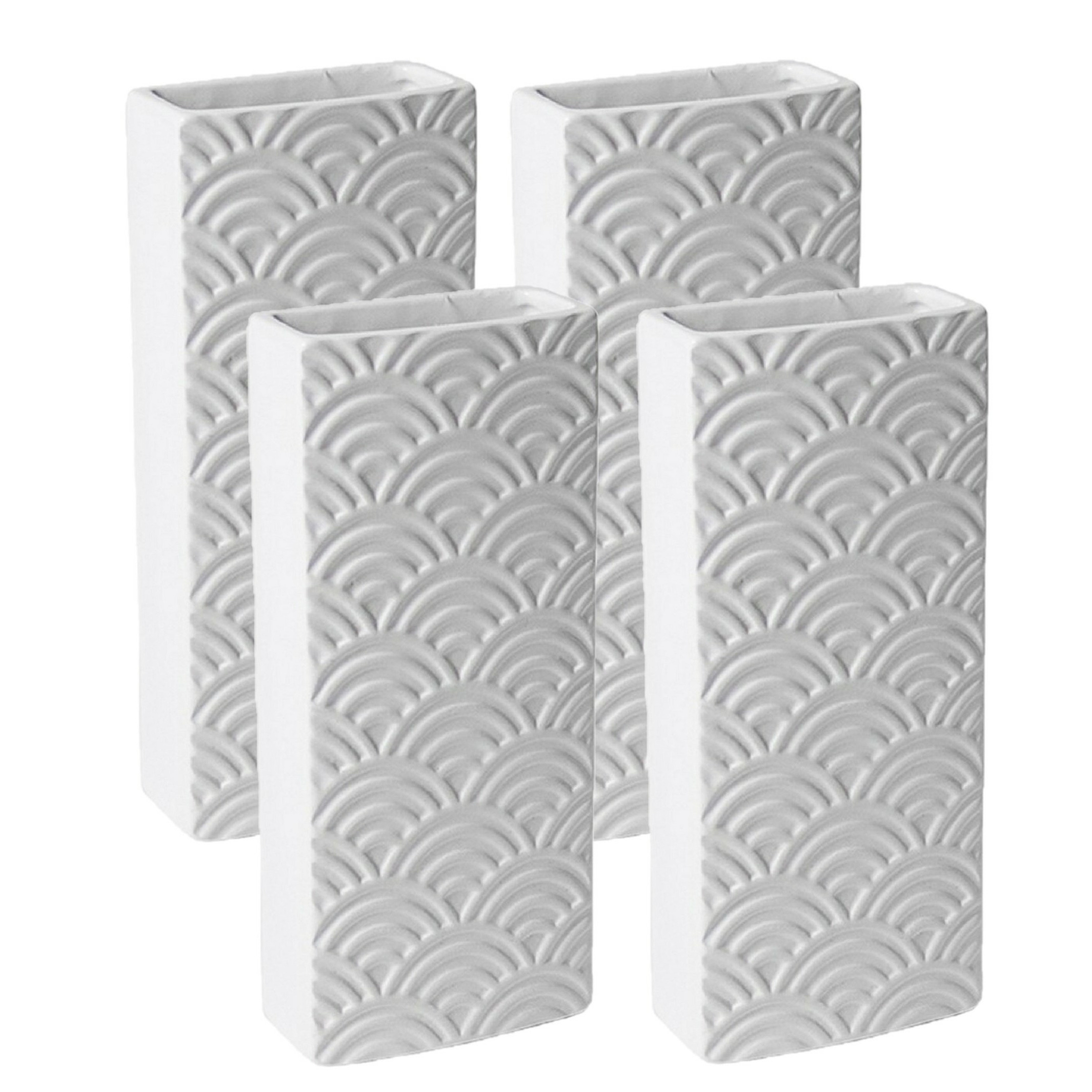 Witte luchtbevochtigers-waterverdampers 4x stuks van aardewerk