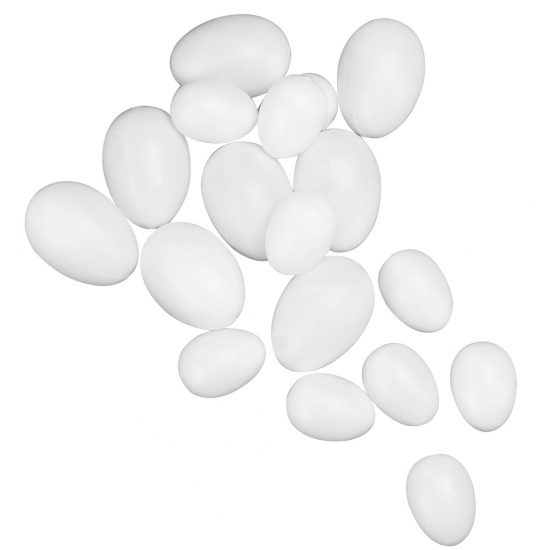 Witte plastic paaseieren 150 stuks