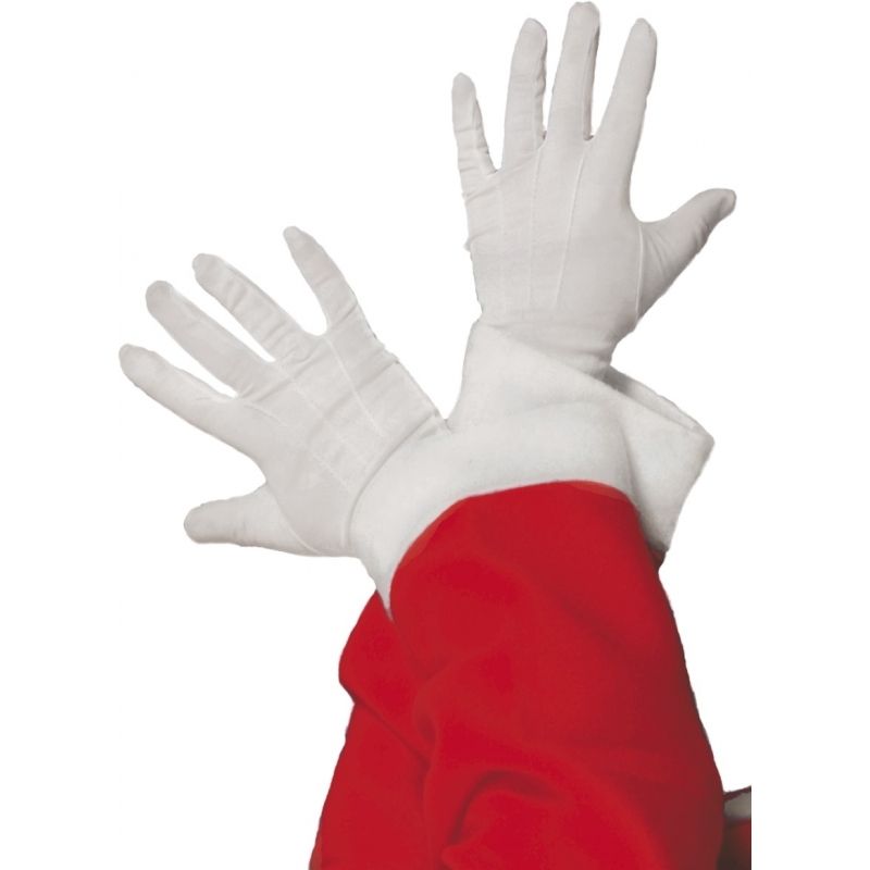 Witte Sinterklaas handschoenen kort