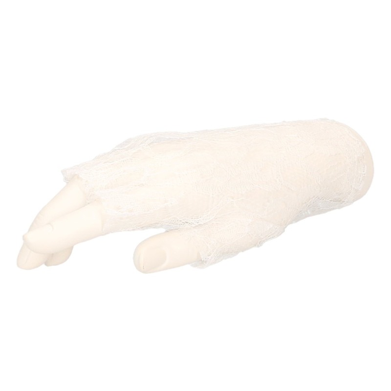 Witte verkleed handschoenen kant voor volwassenen