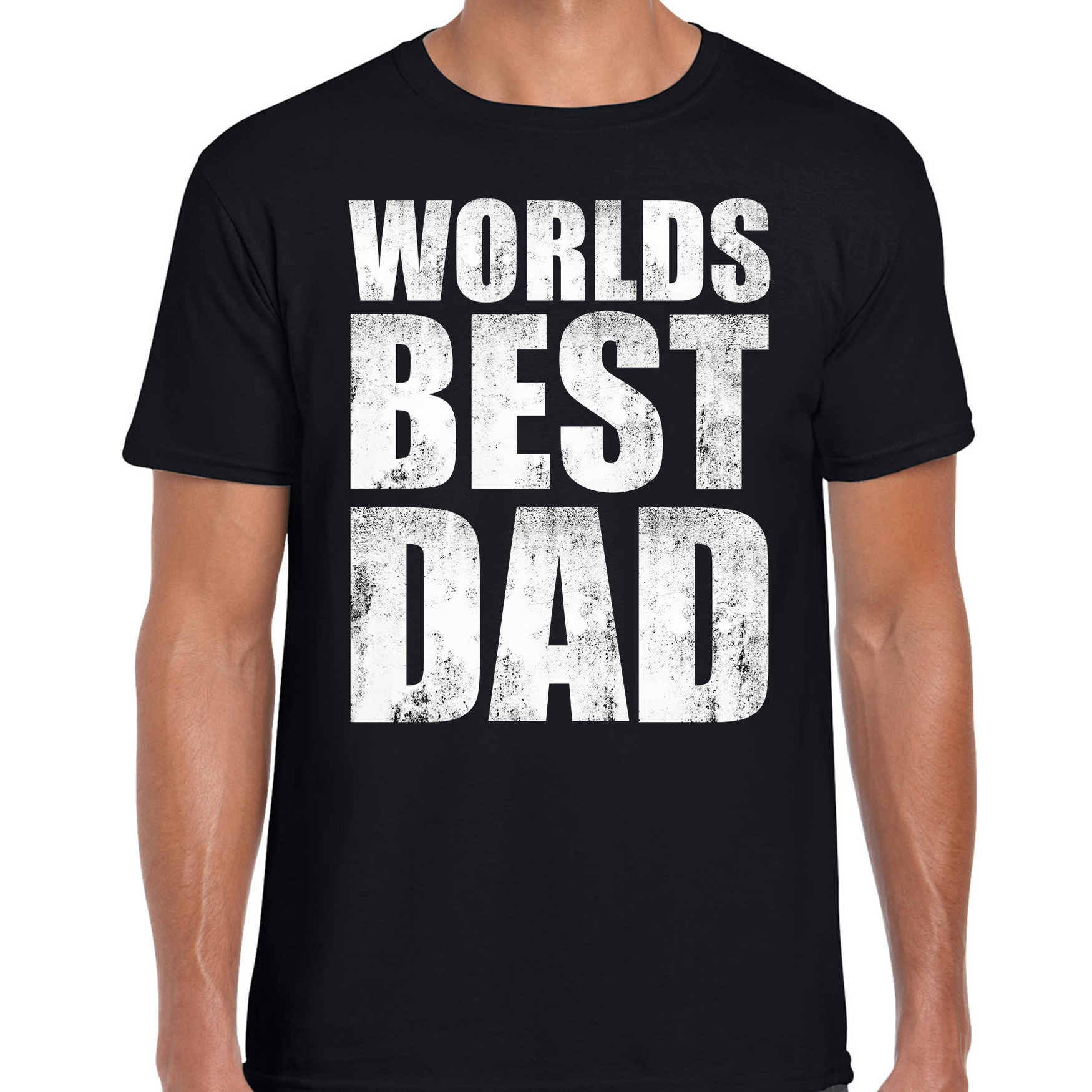 Worlds best dad kado t-shirt zwart voor heren cadeau shirt papa Vaderdag-verjaardag