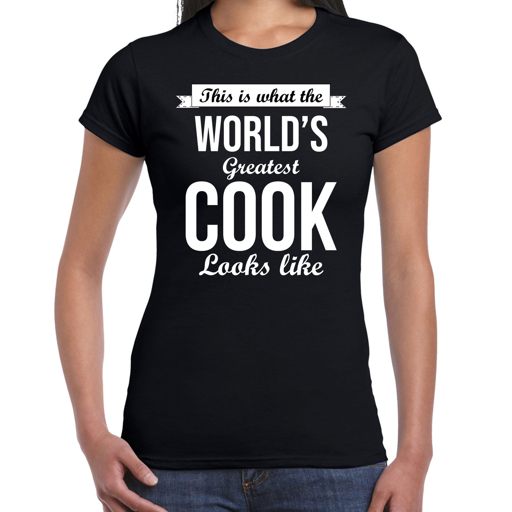 Worlds greatest cook t-shirt zwart dames Werelds grootste kok cadeau