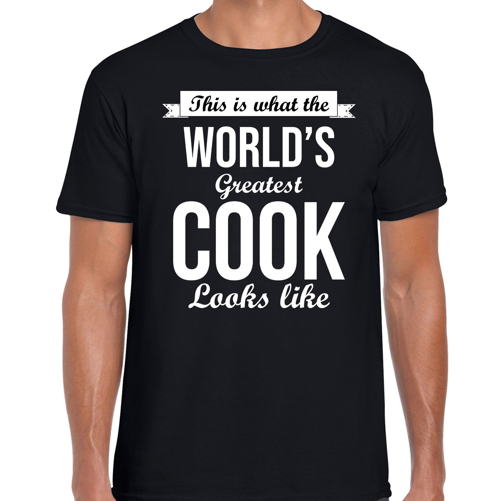 Worlds greatest cook t-shirt zwart heren Werelds grootste kok cadeau
