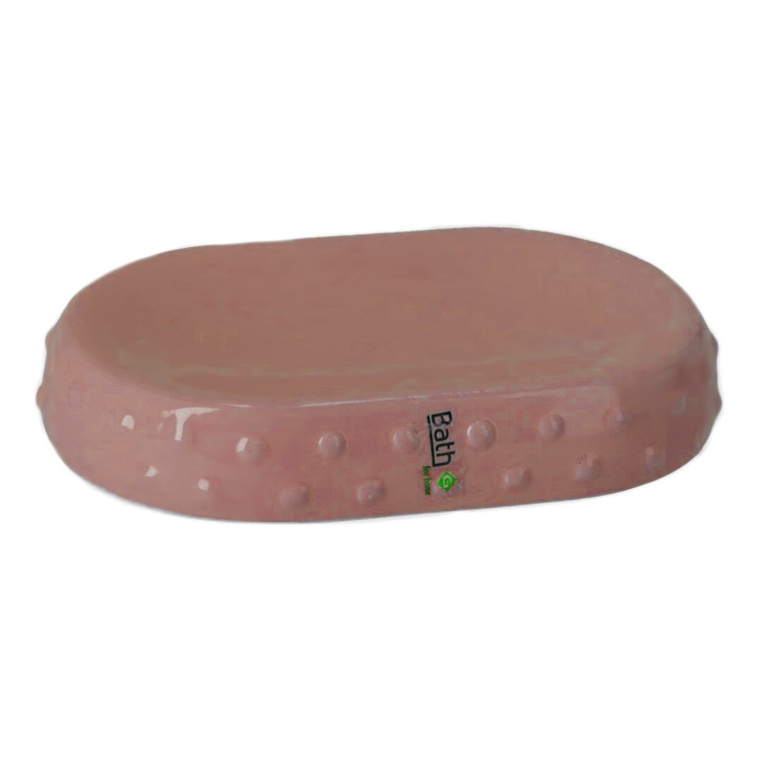 Zeephouder-zeepbakje roze keramiek 15 cm