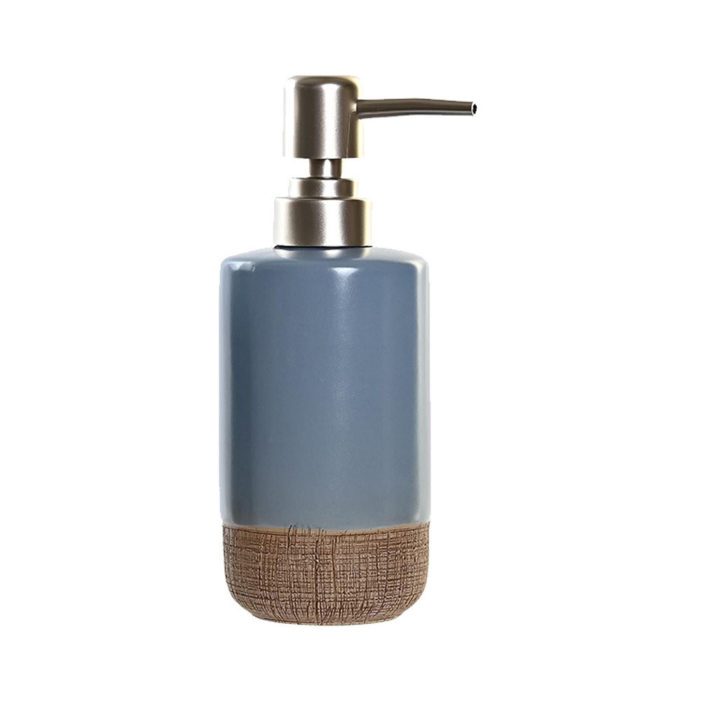 Zeeppompje-dispenser polystone korenblauw 18 cm