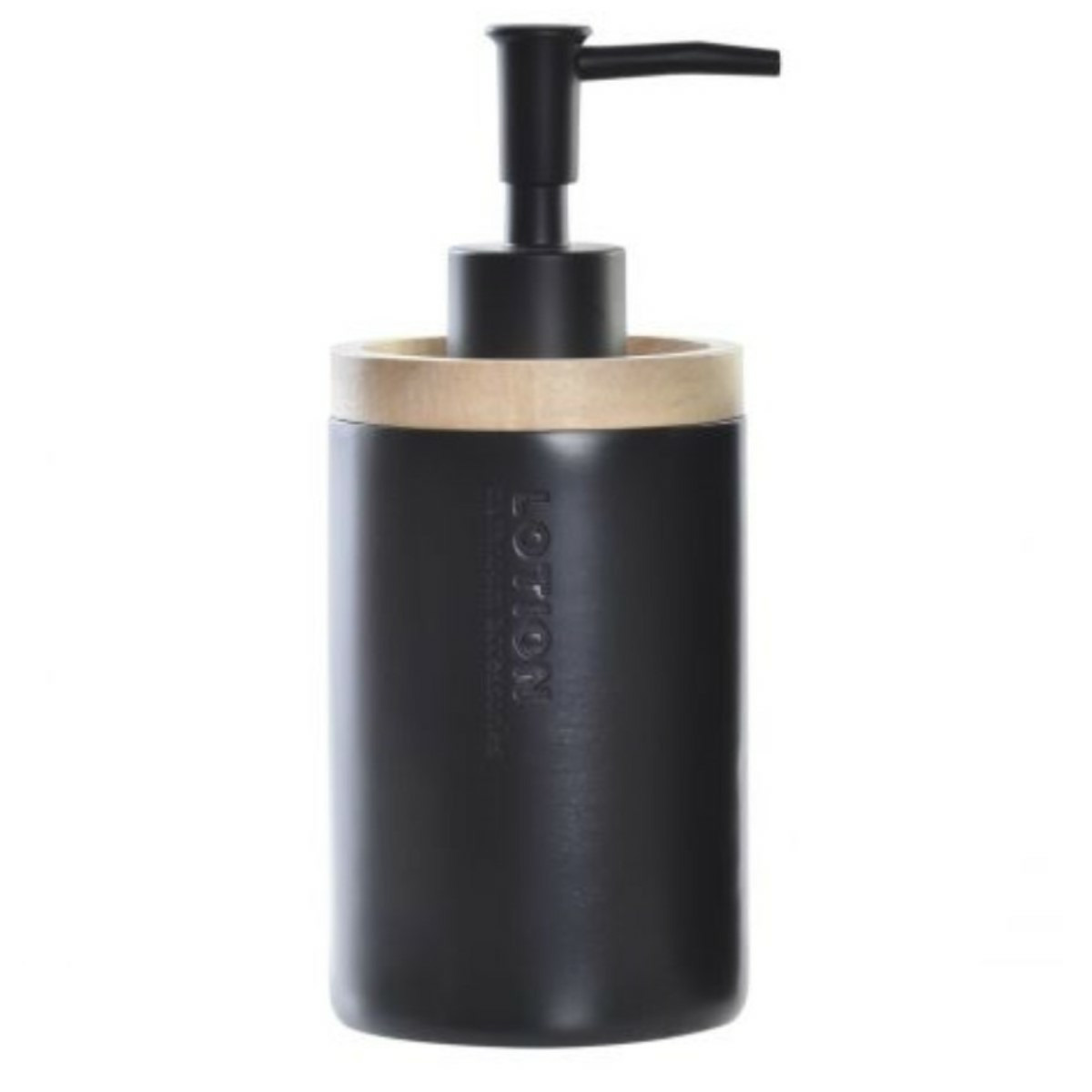 Zeeppompje-dispenser polystone zwart 8 x 18 cm