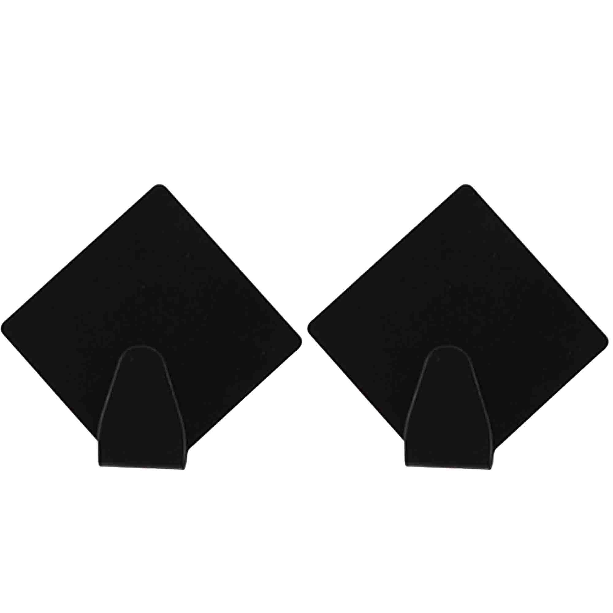 Zelfklevende haakjes rvs keuken-badkamer-kleding-ophang zwart 6x