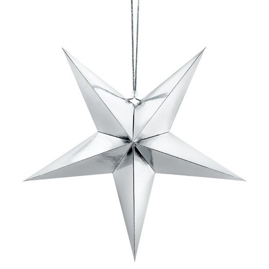 Zilveren sterren kerstdecoratie 45 cm