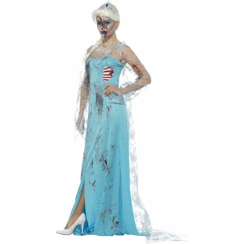 Zombie ijsprinses Elsa kostuum voor dames