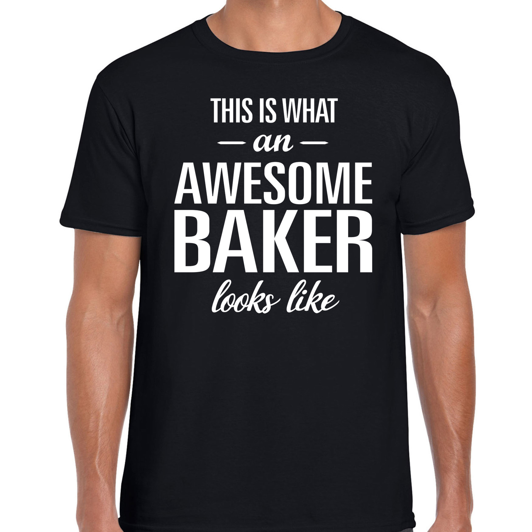 Zwart cadeau t-shirt Awesome Baker-geweldige bakker voor heren
