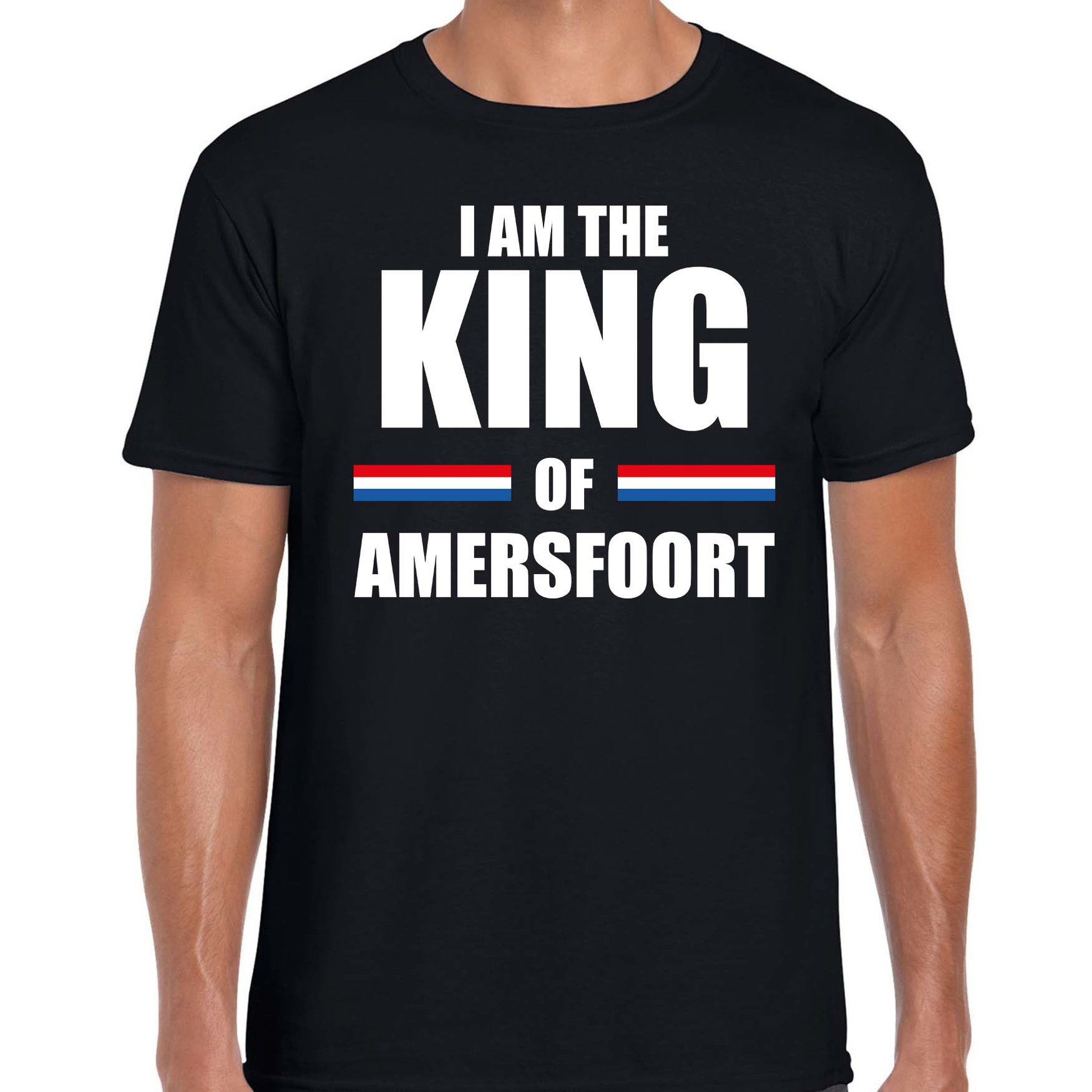 Zwart I am the King of Amersfoort t-shirt Koningsdag shirt voor heren