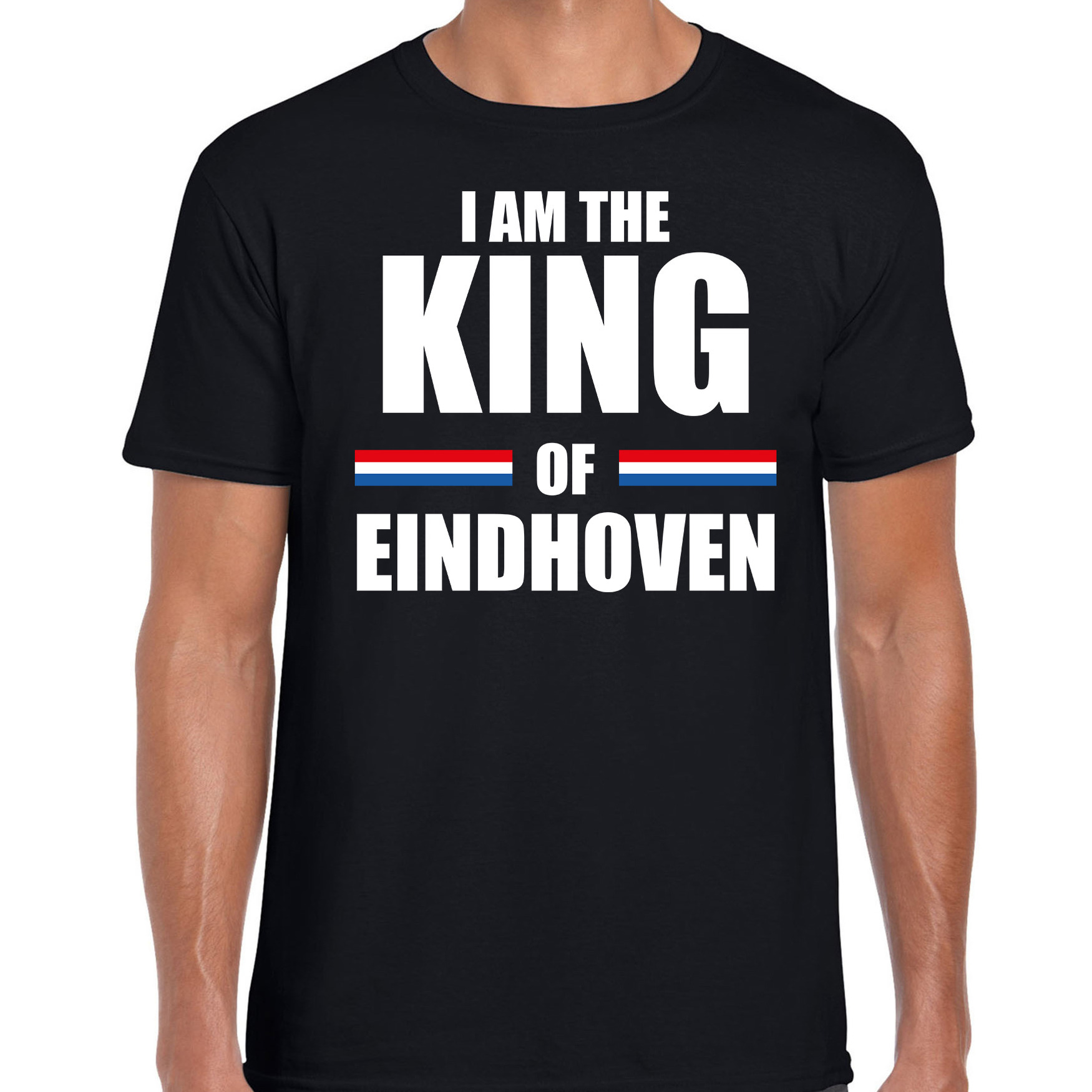 Zwart I am the King of Eindhoven shirt Koningsdag t-shirt voor heren